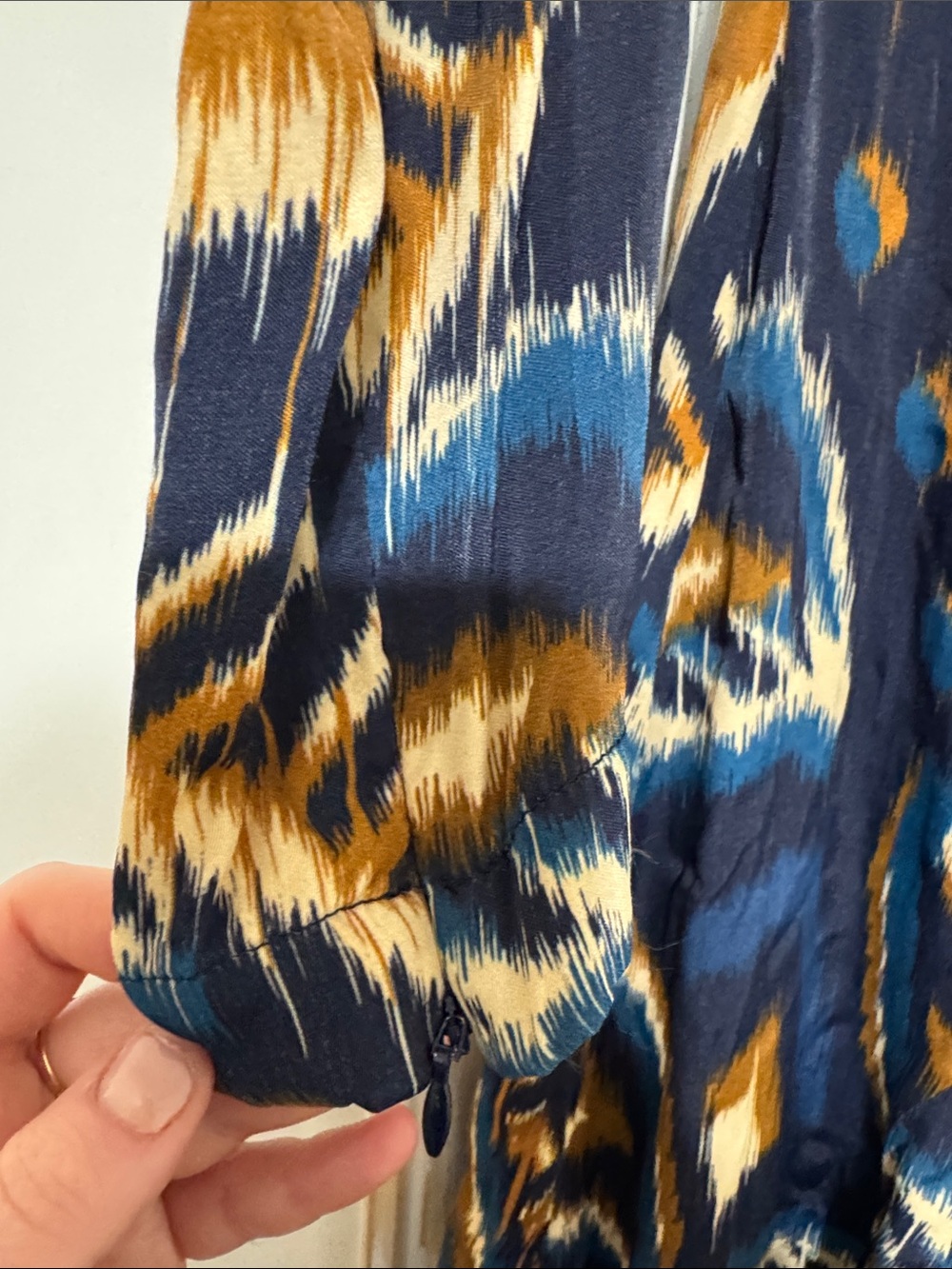 Blue Pineapple Ikat Lenzing™ Ecovero™ Viscose Maxi Dress - Picture 5 of 6